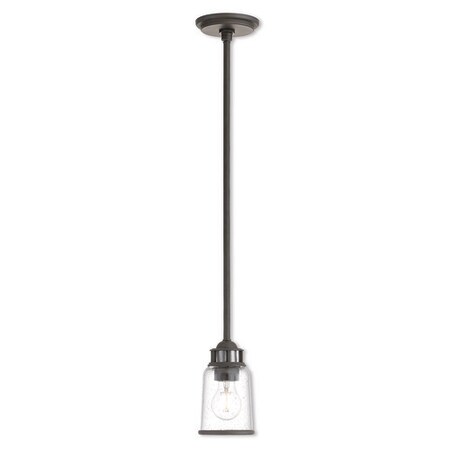 Livex Lighting Lawrenceville 1 Light Bronze Mini Pendant 40021-07